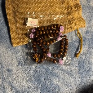 Brown 7-bead rosary of Saint Joseph Brown Necklace, Purple Accents. NWOT #004